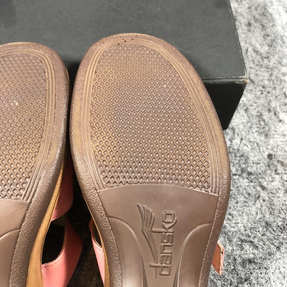 Dansko Sandals Womens 6.5 Pink Leather Slide Wedge Buckle Comfort Casual Shoes - Picture 16 of 16